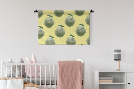 Tapisserie - Tapisserie - Pommes - Vert - Motifs - 90x60 cm - Tapisserie