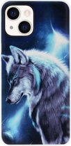 ADEL Siliconen Back Cover Softcase Hoesje Geschikt voor iPhone 13 Mini - Wolf