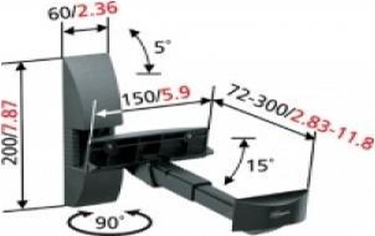 Vogel's VLB 200 universal speaker mount Tilting (15°) and swivel (70°), Duopack, Max. weight: 20 kg, Black Vogel's VLB 200 universal speaker mount Tilting (15°) and swivel (70°), Duopack, Max. weight: 20 kg, Black