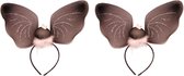 Set van 2x stuks vleermuis haarband voor kinderen en volwassenen - Vleermuizen vleugels diadeem - Halloween verkleed accessoires