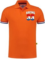 Luxe grote maten racing 33 coureur fan poloshirt heren - oranje - 200 grams - Max race / coureur supporter polo shirt XXXL