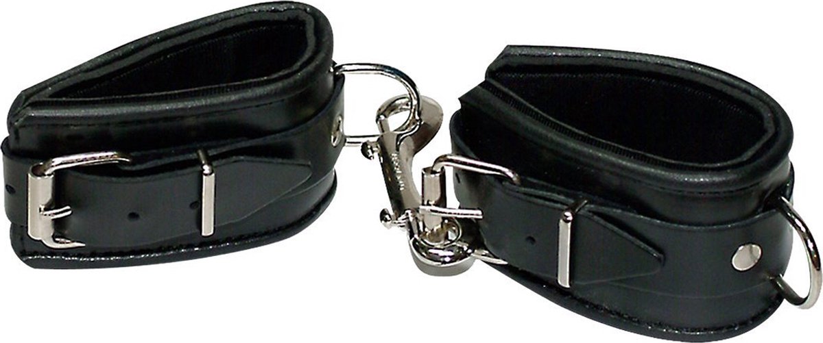 Goedkoopste ZADO – Lederen Pols Boeien van Hoog Kwaliteit met Karabijnhaak – Zwart