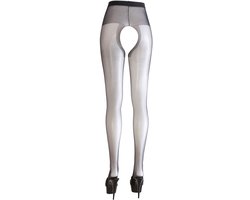 Cottelli Collection – Open Kruis Panty met Versterkte Taille Band voor een Sensuele Uitdaging – Maat XS – Zwart