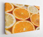Onlinecanvas - Schilderij - Heldere Citrus Kleur Art Horizontaal Horizontal - Multicolor - 115 X 75 Cm