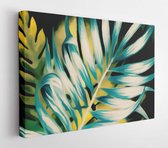 Onlinecanvas - Schilderij - Moderne Retro Abstracte Bloemenachtergrond Art Horizontaal Horizontal - Multicolor - 115 X 75 Cm