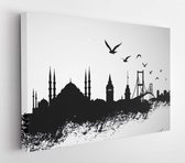 Onlinecanvas - Schilderij - Istanbul Stad Skyline Vectorillustratie. Moderne Horitonzal Horizontal - Multicolor - 80 X 60 Cm