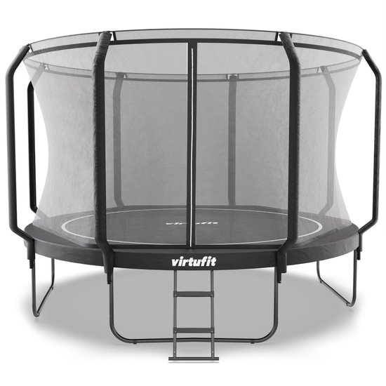 VirtuFit Premium Trampoline met Veiligheidsnet - Ø 366 cm - Ronde Trampoline voor Kinderen en Volwassenen - Water- en UV-bestendig - Max 150 kg - Stevig Frame - Met trapje