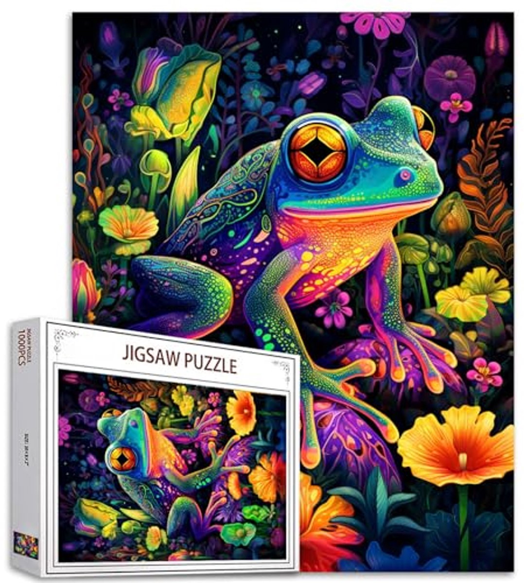 Kleurrijke Legpuzzel 1000 Stukjes - Grappige Dieren en Tropische Bloemen voor Volwassenen
