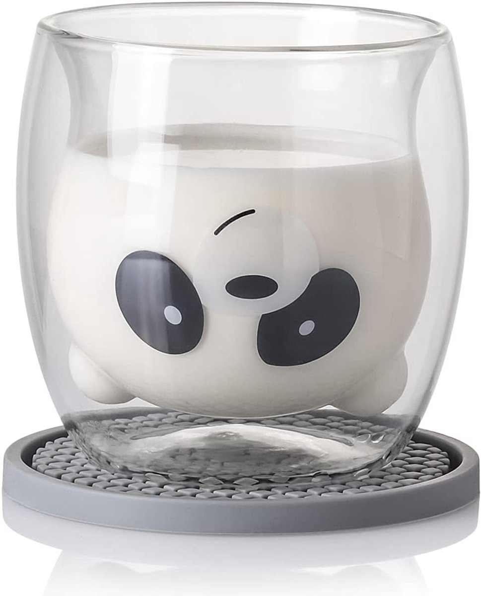 Cuhostki-1-Stuk-Hoge-Borosilicaatglas-Warmteisolatie-Panda-Mug-Grijs-Verzorgd