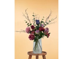The Bloomistic® – Zijden Boeket – 60-75 cm hoog – Kunstbloemen – 12 stelen – moederdag – nepbloemen – housewarming cadeau – herfst decoratie – decoratie woonkamer