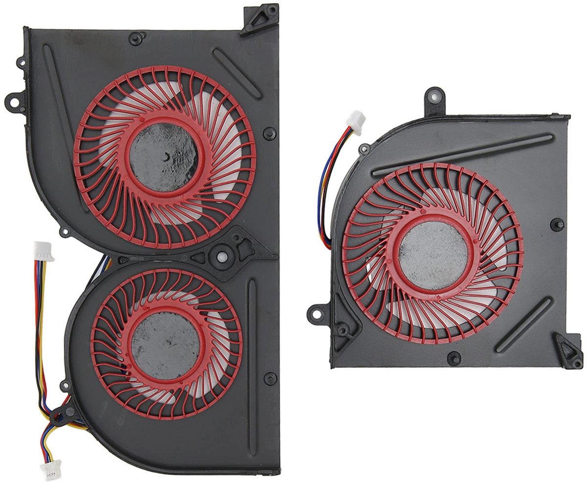 Selbro® 4-pins CPU GPU-koelventilator, Snelle Warmteafvoer Laptop-koelventilator voor GS63VR voor GS63 voor GS73 voor GS73VR voor MS 17B1, ABS-materiaal, Antiroest, Goede Warmteafvoer(CPU+GPU)