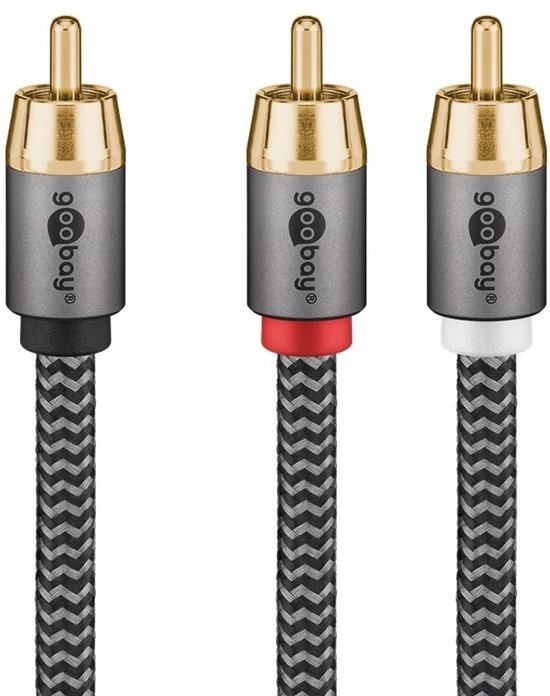 Goobay Plus Subwoofer/Tulp mono - Tulp stereo kabel | 5 meter