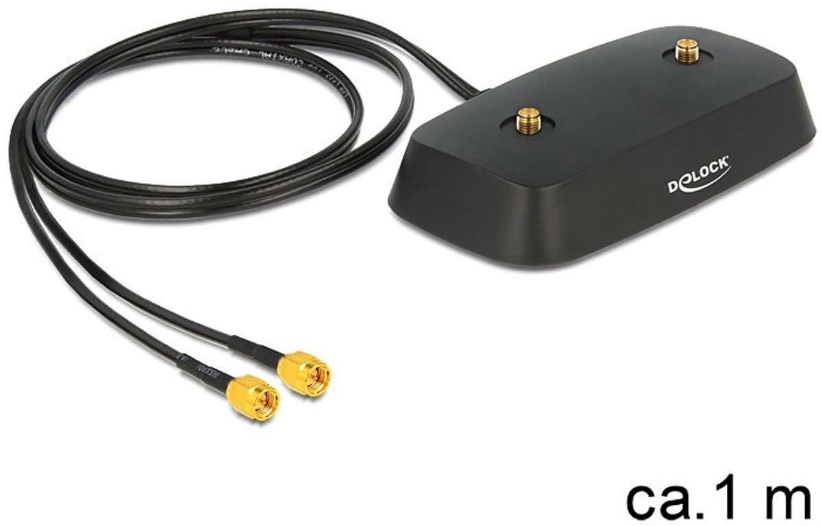 Delock - Antennen LTE MIMO Standfuß 2x SMA Buchse schwarz