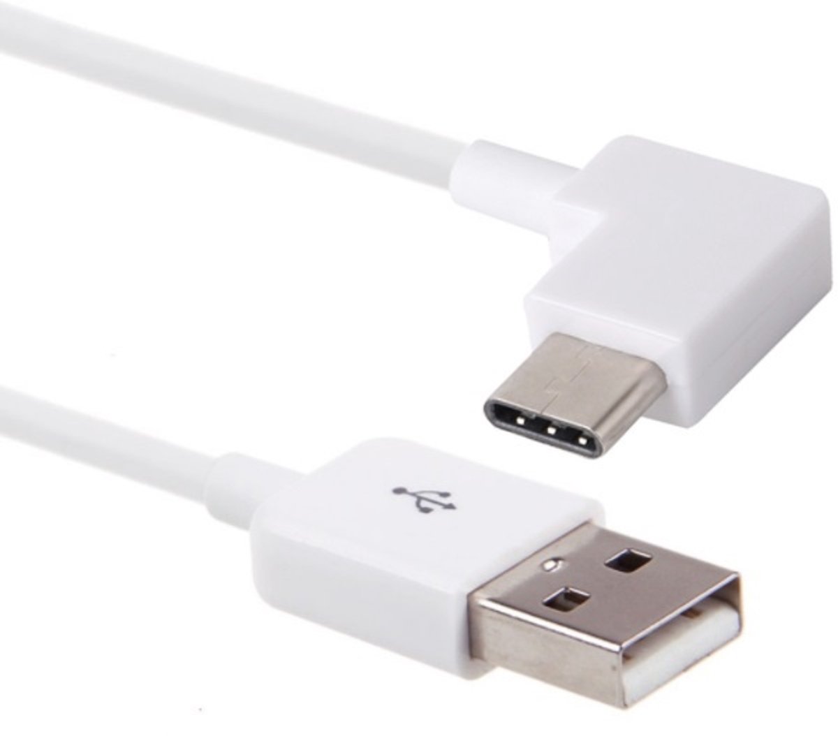 USB-C haaks naar USB-A kabel - USB2.0 - tot 1A / wit - 2 meter