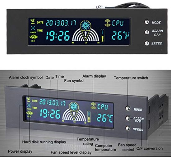 Computer 3 Fan Speed Controller CPU/HDD/SYS Temperatuurregeling LCD ...