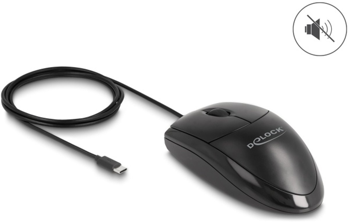 DeLOCK Optical USB Type-C Desktop Mouse - Silent muis thumbnail 3