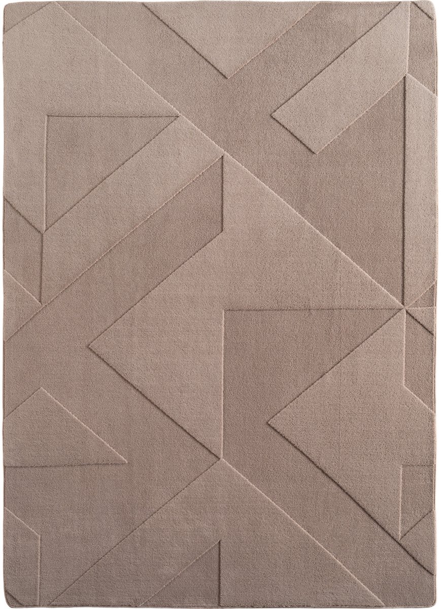 Muratap Japandi Vloerkleed - Hoogpolig - Scandinavisch Abstract Design - 3D-Effect - Beige- 80x250 CM