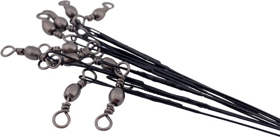 S&D - Fil de pêche en acier - 10 pièces - Zwart - 14 kg 25 cm - La pêche - Pour la pêche des carnassiers aux appâts artificiels