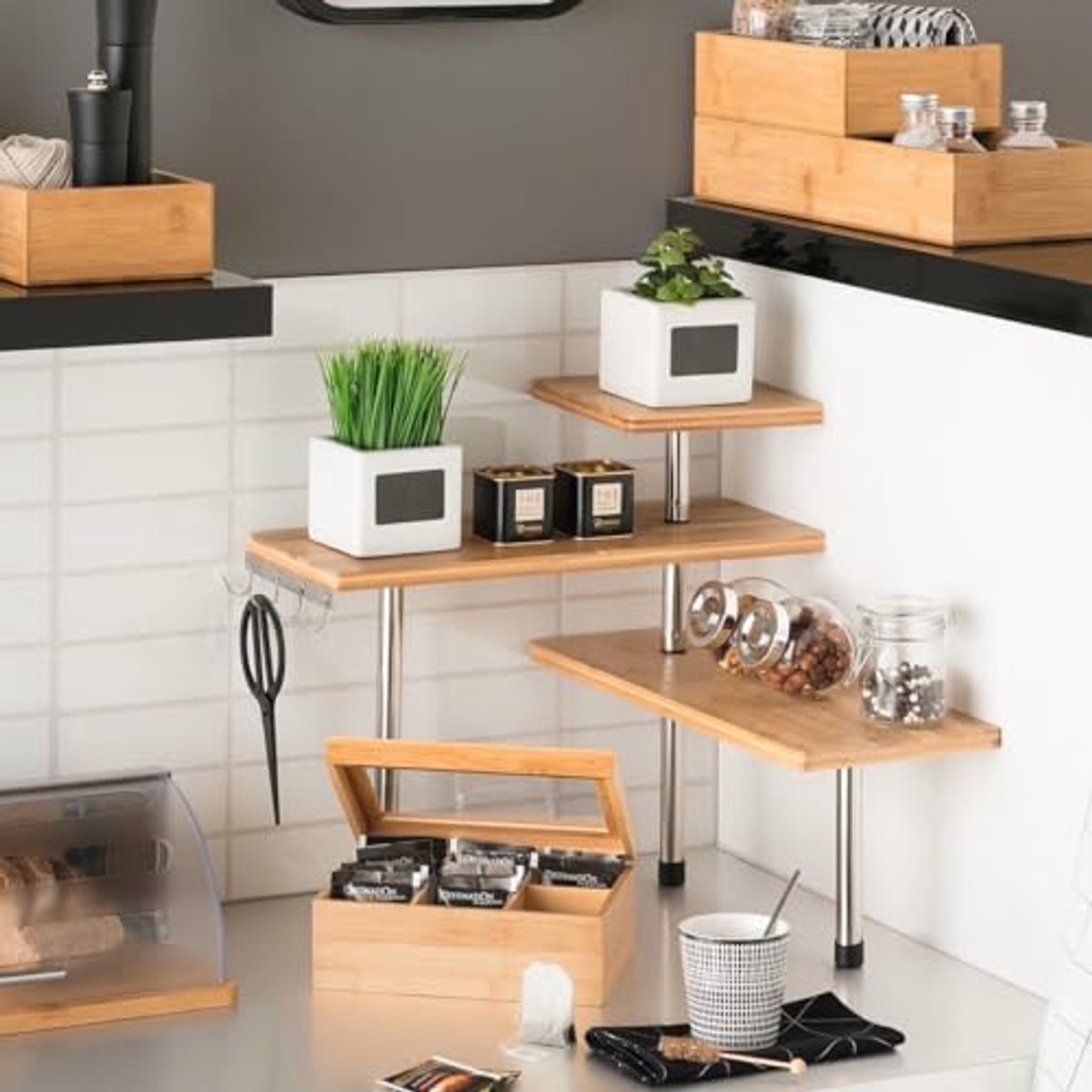 Modulair Keukenrek met 3 Niveaus - Ruimtebesparende Oplossing voor Jouw Keuken