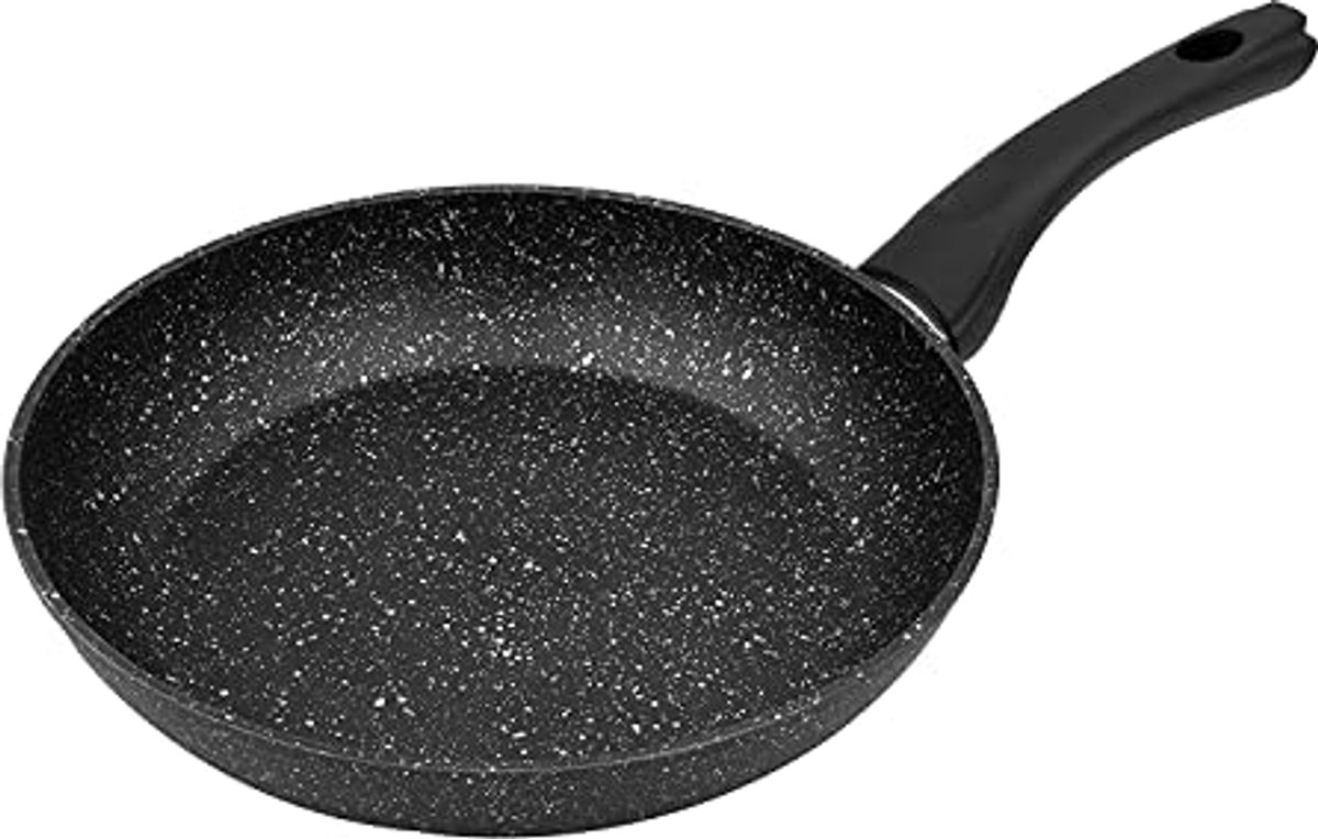 Krasbestendige koekenpan 24 cm met antiaanbaklaag en aluminium, zwart