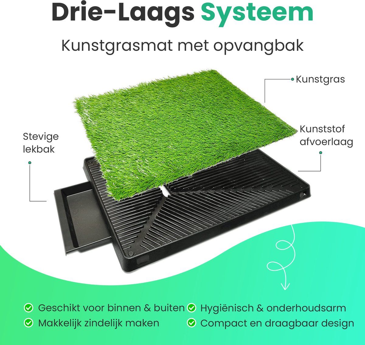 Kunstgras, hondentoilet voor kleine honden, premium puppytoilet voor