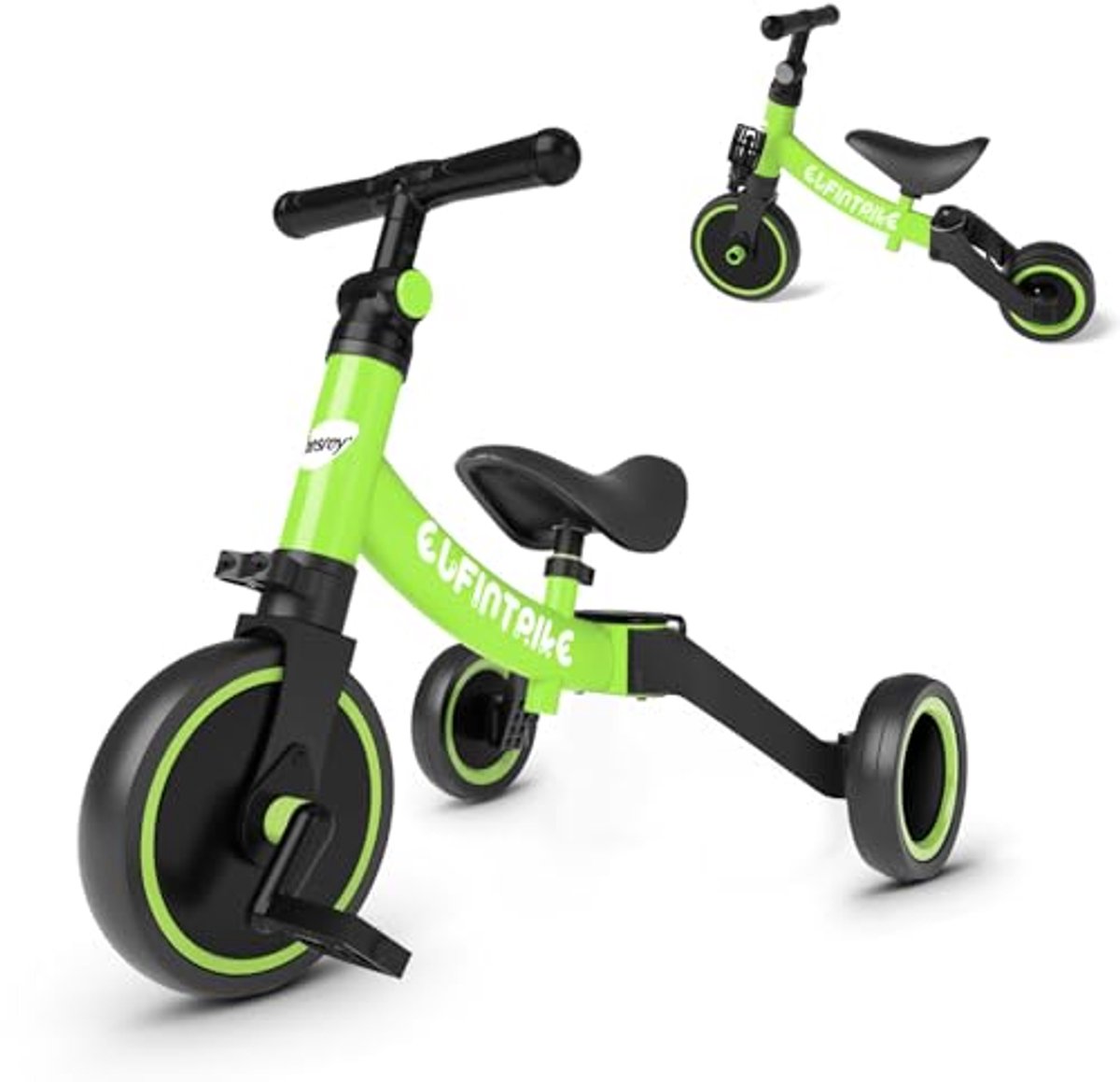 5-in-1 Loopfiets en Driewieler voor Kinderen van 1 tot 4 Jaar - Groen