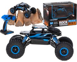 SF RC Rock Crawler Auto 1:18 – Bestuurbare Auto - 4WD Off-Road – Op Afstand Bestuurbaar – Grote Wielen – Slagvast & Duurzaam – Inclusief 4,8V Batterij, Lader en Afstandsbediening + E-Book