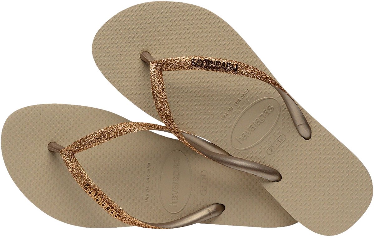 Havaianas Slim Glitter II Slippers - Zand - Goud
