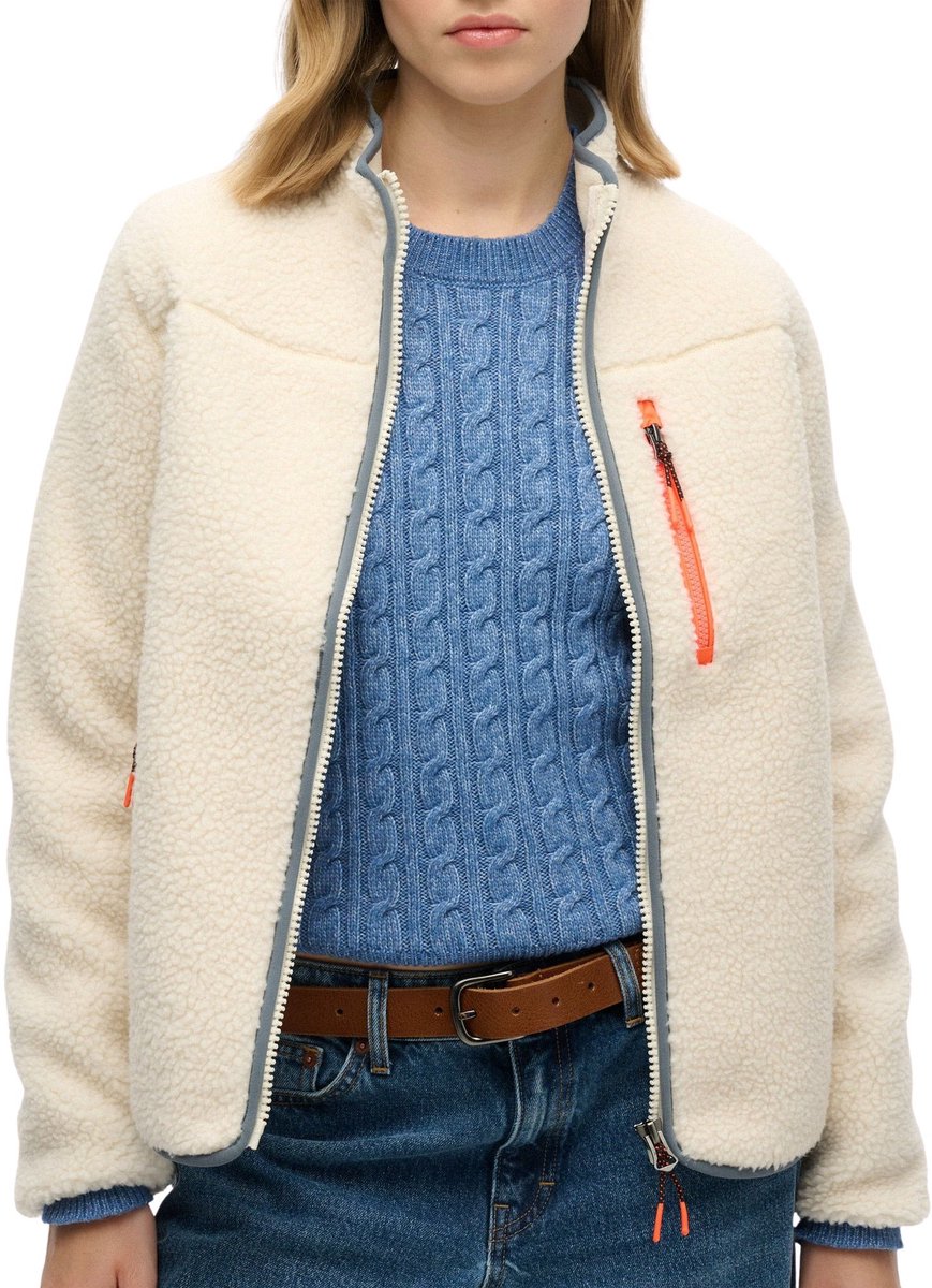 Superdry Outdoor Full Zip Fleecejack Dames Creme