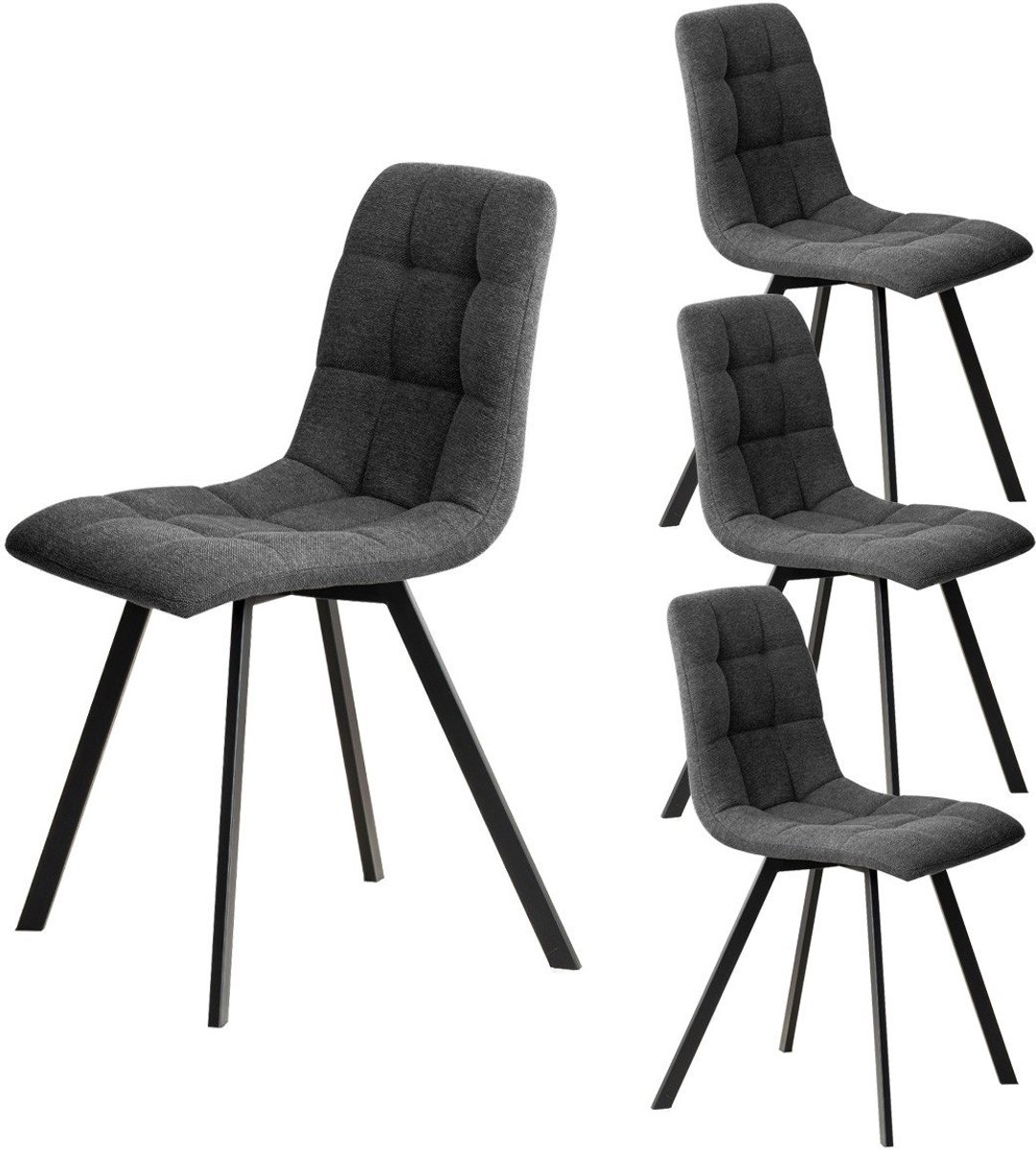 CALICOSY - Set van 4 gestoffeerde stoelen - CHILLI