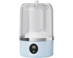 QTTVBTNA - 1L Mini wasmachine - Kleine draagbare wasmachine - Voor baby- en ondergoed - USB-oplaadbaar - Compact & stil - Lichtblauw - 12.5x12.5x20.5cm - 1 stuk