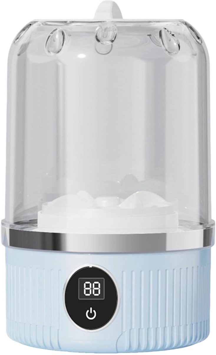 QTTVBTNA - 1L Mini wasmachine - Kleine draagbare wasmachine - Voor baby- en ondergoed - USB-oplaadbaar - Compact & stil - Lichtblauw - 12.5x12.5x20.5cm - 1 stuk