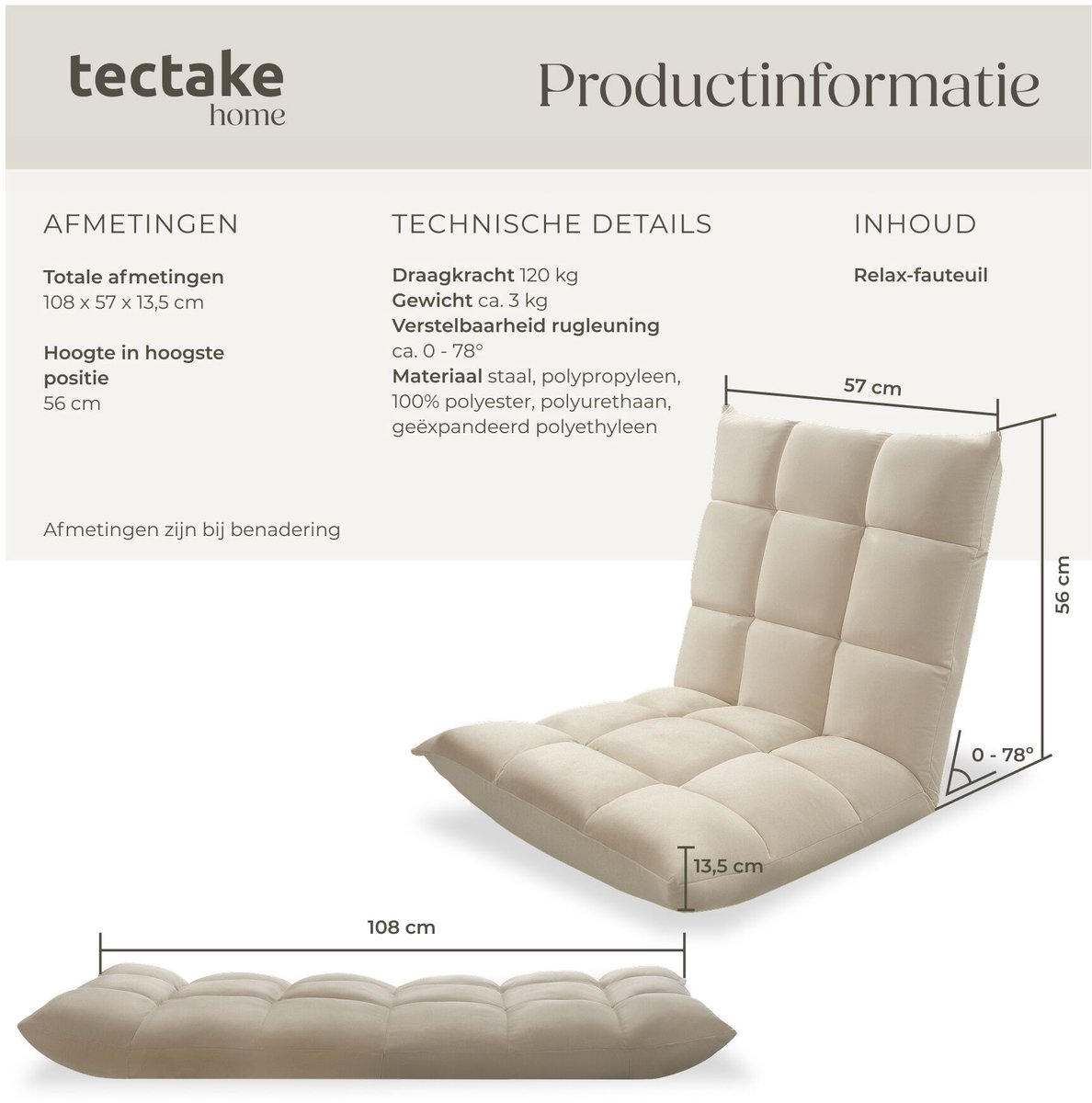 tectake tectake XXL Relaxstoel - afbeelding 3