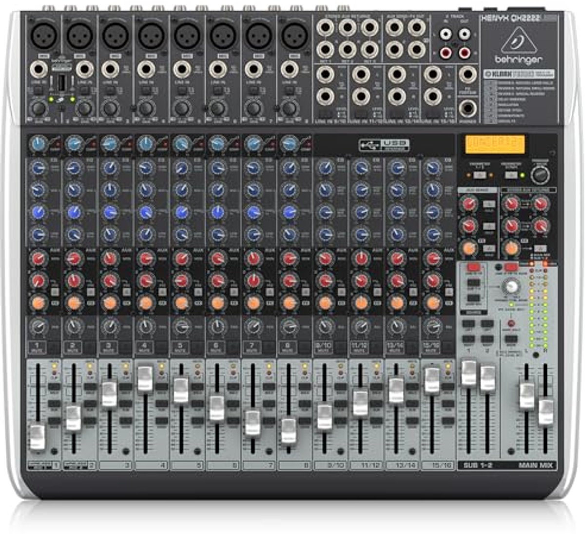 Professionele USB Mixer met 22 Ingangen en Multi-FX Processor