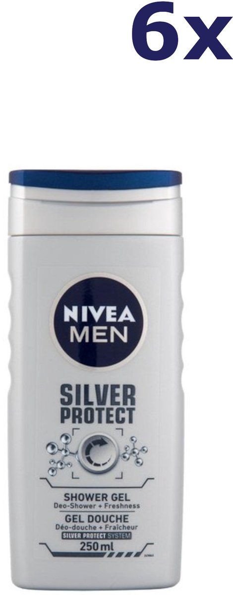 6x Nivea Douchegel Men – Silver Protect 250 ml