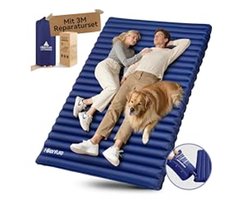HIKENTURE Isomat for 2 People Double Isum Mat Ultralight Inflatable Camping Air Mattress Sleeping Mat Small Pack Size with Pump Bag for Travel, Outdoor Hiking Beach Navy Blue (Pump Bag XL)