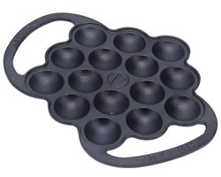 VICTORIA Cast iron Poffertjes Dutch pancake pan with loop handles, pre-stretched with linseed oil, made in Colombia