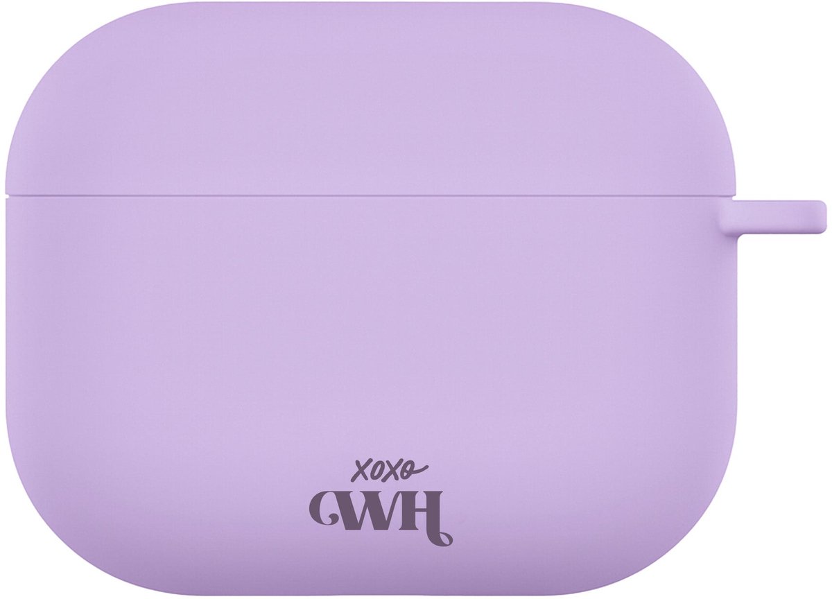 xoxo Wildhearts siliconen hoesje geschikt voor AirPods 4 - Silicone Case (Paars) - Beschermhoes met clip - Optimale bescherming - Paars / Lila