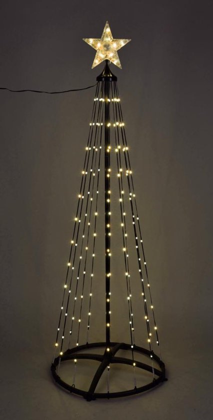 Sapin de Noël décoratif à LED pour l'extérieur, 150 cm, avec 154 LED blanc chaud