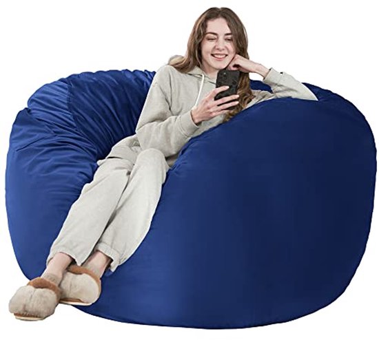 Gigantische zitzakstoel met hoge veerkracht en traagschuim vulling - Luxe fluwelen hoes