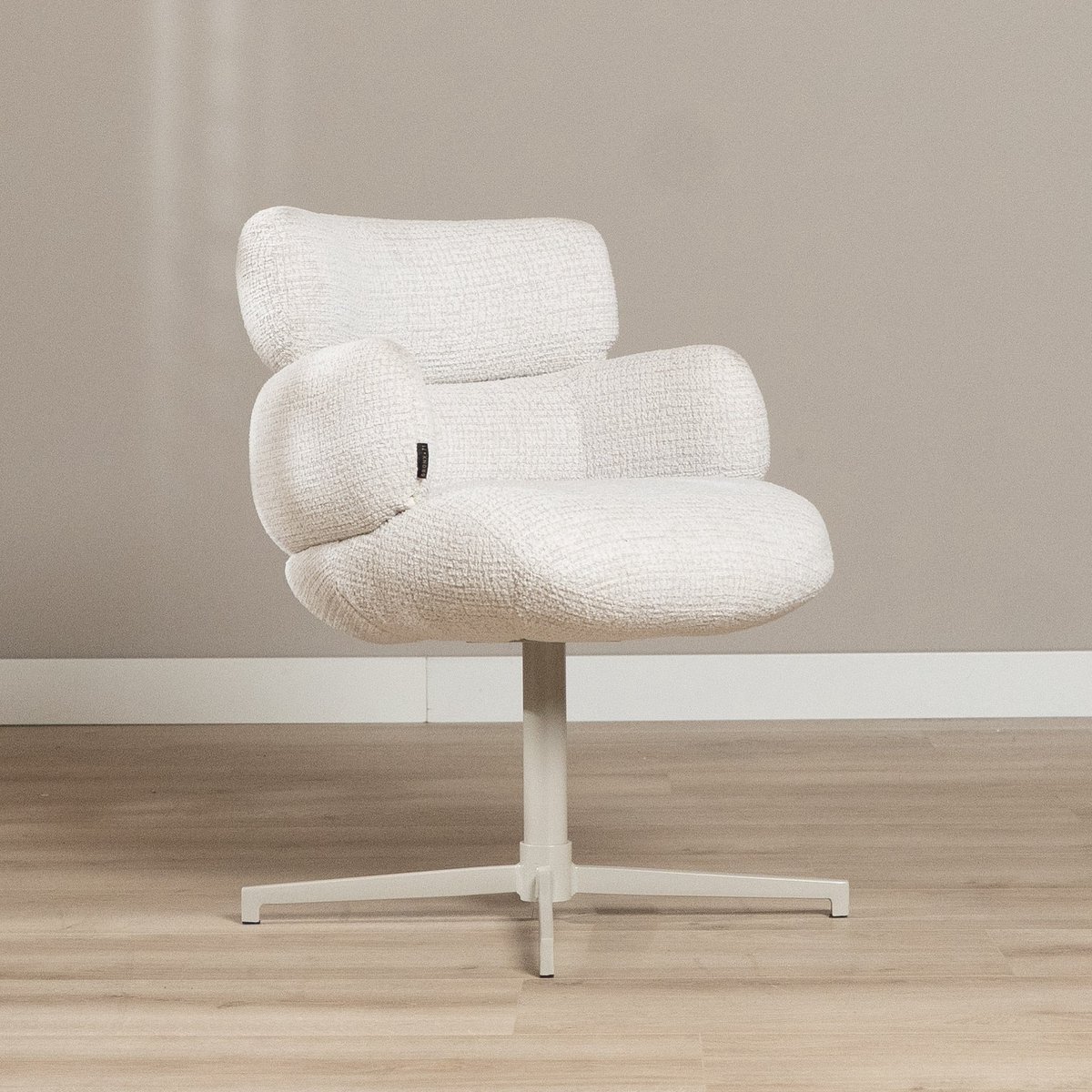 Bronx71® Eetkamerstoel Coco gemêleerde stof beige - stoel