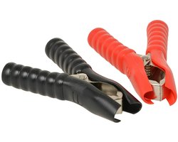 Heavy Duty Accuklemmen Set - 100A - Rood/Zwart