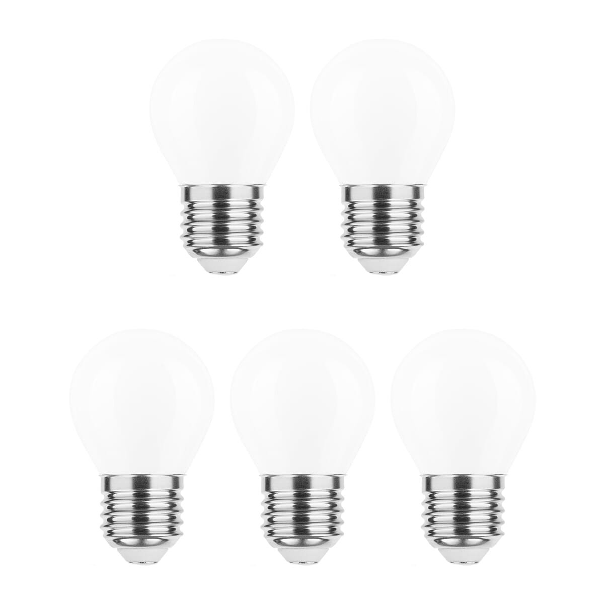 Modee E27 LED Lamp 7W - 680lm - 4000K - Neutraal Wit - LED Filament Melkglas Globe Mini P45 - Vervangt 50W Halogeen Gloeilamp - 5 stuks