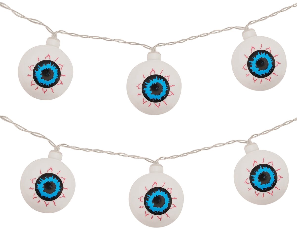 Halloween Lichtsnoer Oogballen - 6 Meter - 40 LED Lampjes - Inclusief Batterijen - Warm Wit Licht