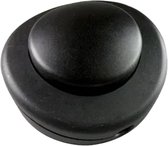 Lampschakelaar met schroefcontacten, voetpedaalschakelaar, voetschakelaar, schakelaar, tussenschakelaar, 1-polig, 2 A, zwart, ronde voetschakelaar kan op 2-of 3-aderige kabel worden aangesloten