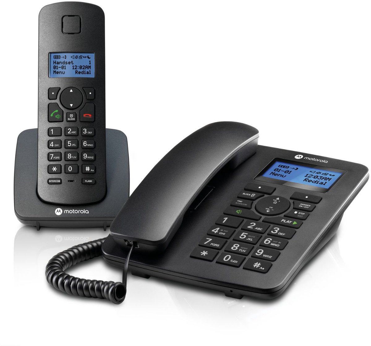 Huistelefoon Motorola C4201 Combo DECT (2 pcs) Zwart