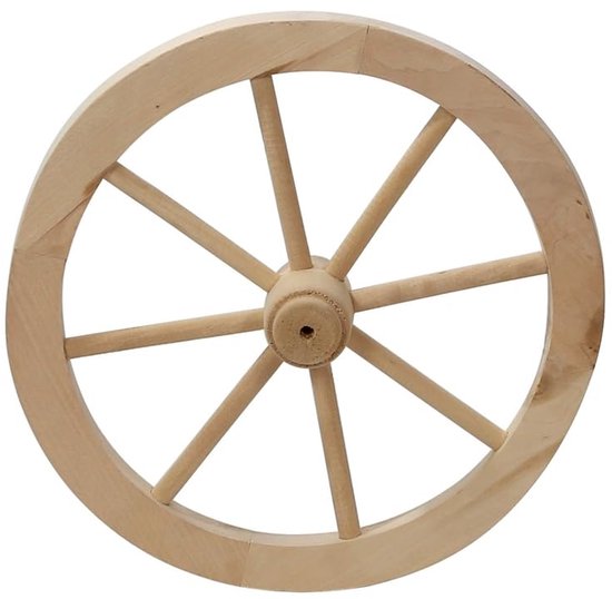 Houten Decoratieve Wagon Wiel - Diameter 30 cm van Merkloos	 — afbeelding 4