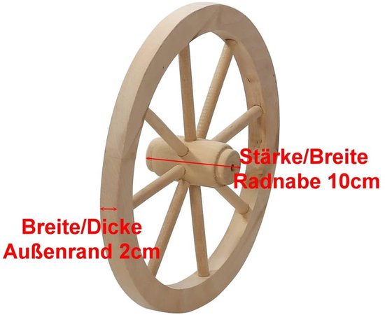 Houten Decoratieve Wagon Wiel - Diameter 30 cm van Merkloos	 — afbeelding 3