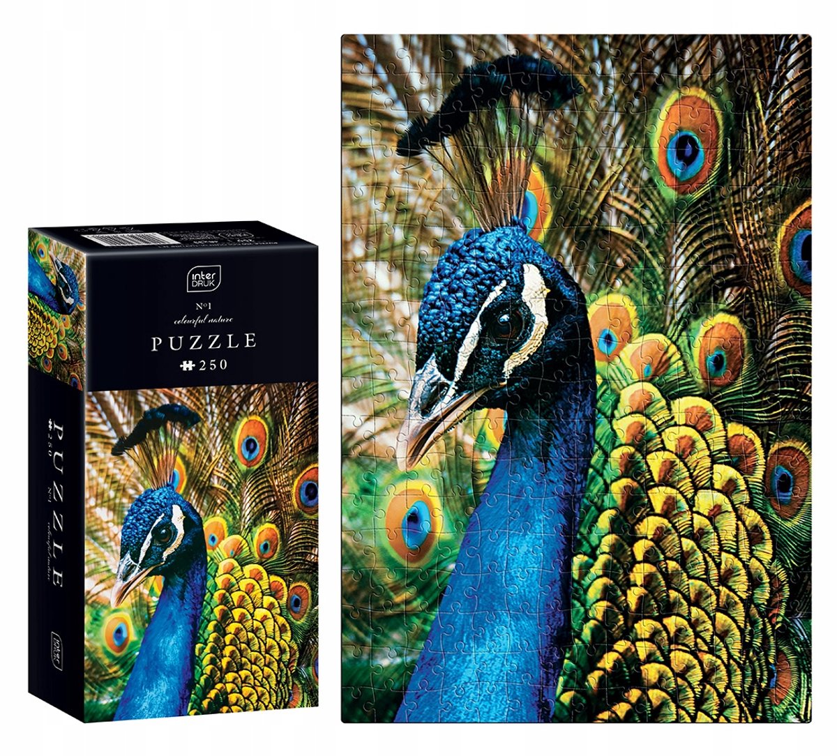 Interdruk Puzzel 250 Stuk - Kleurrijke Natuur 1 Pauw