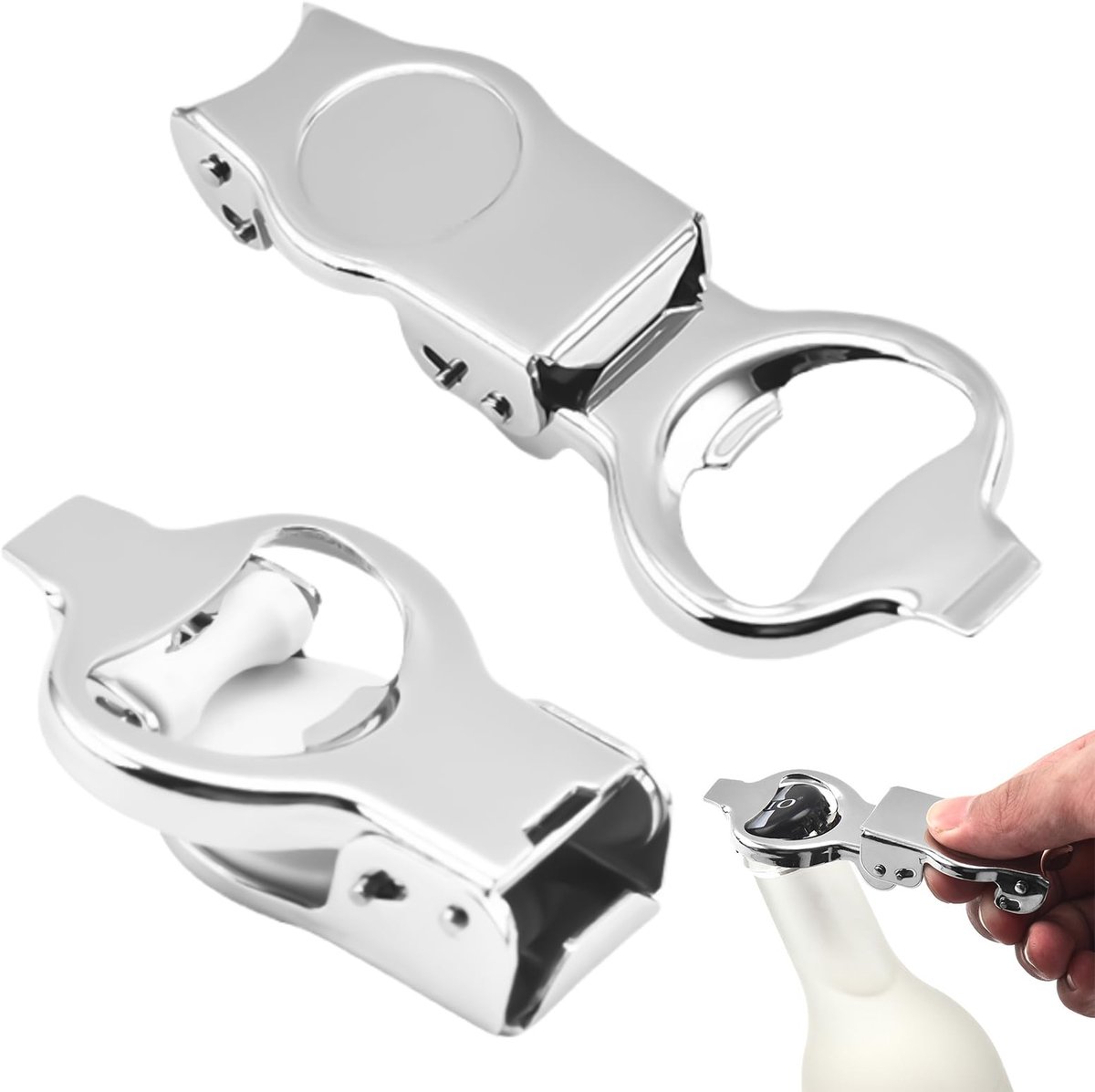 Ibenzoa® Compacte inklapbare flessenopener met afdichting voor veelzijdig gebruik